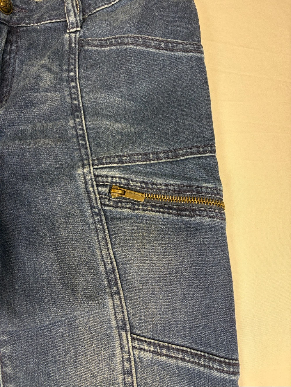 BCBGMaxAzria Dark Blue Moto Skinny Jeans Cyber-Y2K Tactical Jeans size 30 - Picture 5 of 13